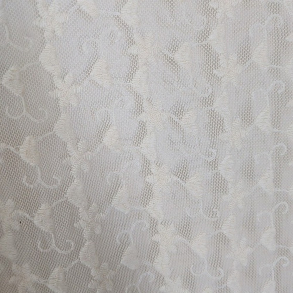 Boho Lace Open Front Cardigan Cream Floral Embroidery Layering Duster M/L - Picture 4 of 9